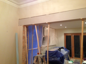 Plastering the rooms to conceal the changes