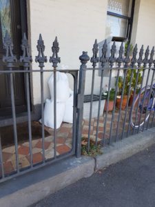 This gate bears testimony to 120 years of comings, goings and kids swinging along for a ride.